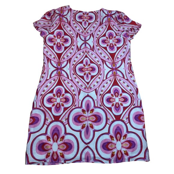 Donna Morgan Printed Mini Party Dress – Pink/Ivory Multi, Size 14 - Picture 5 of 6